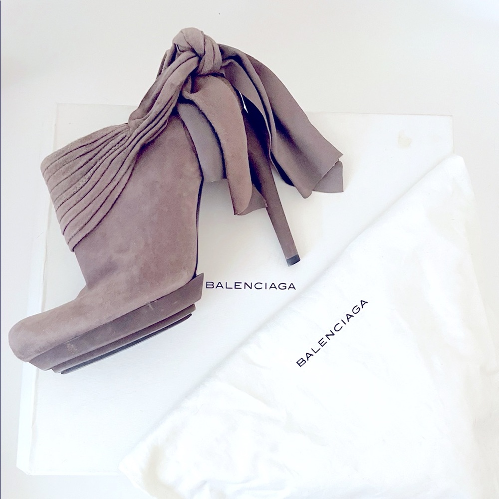 Balenciaga Suede Round Toe Bootie